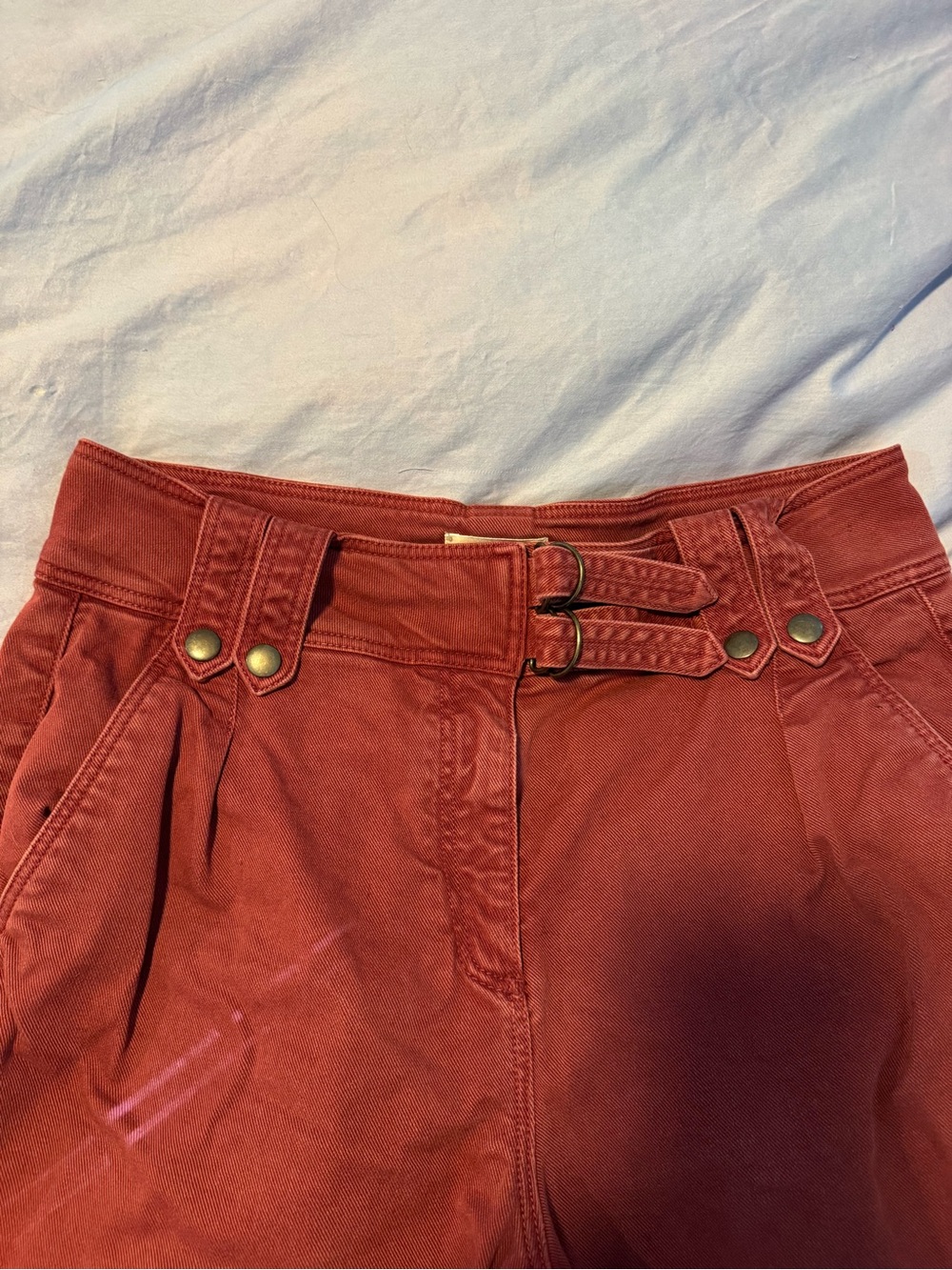 Sezane Red Denim Pants